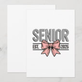 Invitation Senior Est 2025 Bow Coquette Graduation (Devant / Derrière)