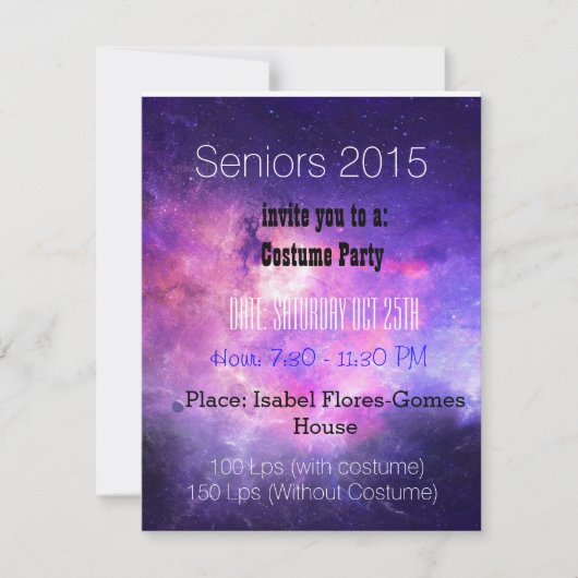 Invitation Seniors party (Devant)
