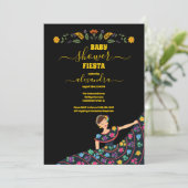 Invitation Senorita Fiesta Baby shower Floral mexicain (Debout devant)