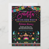 Invitation Senorita Fiesta Baby shower Floral mexicain (Devant)