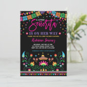 Invitation Senorita Fiesta Baby shower Floral mexicain (Debout devant)