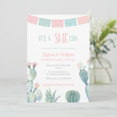 Invitation Señorita She-ESTA Petite Fille Baby shower Fiesta (Debout devant)