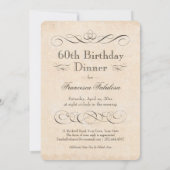 Invitation Sensationnellement 60 Dîner d'anniversaire (Dos)