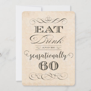 Invitation Sensationnellement 60 Dîner d'anniversaire