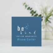 Invitation sensibilisation à l'autisme sois gentil bleu #nom (Debout devant)