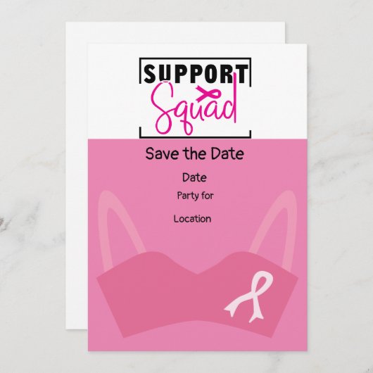 Invitation Sensibilisation au cancer du sein, Save the Date P (Devant / Derrière)