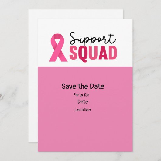Invitation Sensibilisation au cancer du sein, Save the Date P (Devant / Derrière)