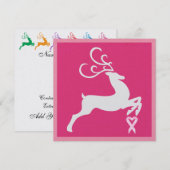 Invitation Sensibilisation au cancer Ruban rose Noël - Fêtes (Devant / Derrière)