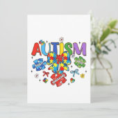 Invitation Sensibilisation sur l'autisme Bow Coquette Puzzle (Debout devant)