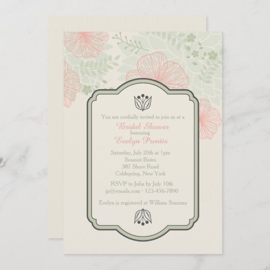 Invitation sensible de pétales (Devant / Derrière)