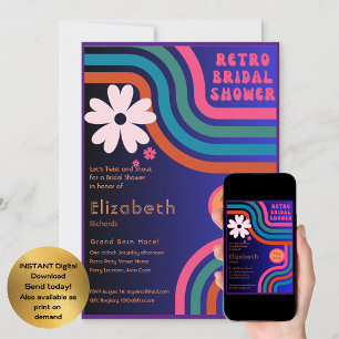 Invitation Sentez La Bataille ! Fête des mariées Cosmic Retro