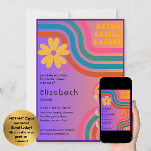 Invitation Sentez La Bataille ! Fête des mariées Cosmic Retro