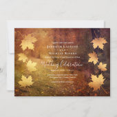 Invitation sentier d'automne tombant érable feuille rustique (Devant)