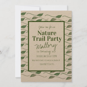Invitation Sentier de la nature Bois Feuille Anniversaire Rus