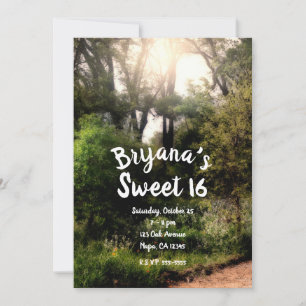 Invitation Sentier Rustique Floral Enchanted Forest Sweet 16