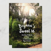 Invitation Sentier Rustique Floral Enchanted Forest Sweet 16 (Devant / Derrière)