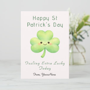 Invitation Sentiment Extra Chanceux Aujourd'hui Clover Sourir