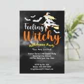 Invitation Sentiment Witchy Bats Lune Ciel Noir Halloween Par (Debout devant)