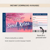 Invitation Seoul Surprise Trip Boarding Pass Gift Ticket Card