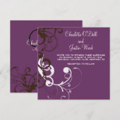 Invitation s'épanouir; mariage pourpre (Devant / Derrière)