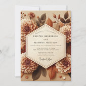 Invitation Sepia Dahlia Autumn Romance Wedding (Devant)