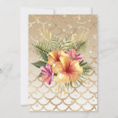 Invitation Sepia Gold Rose Hibiscus Floral Anniversaire (Dos)
