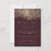 Invitation Sepia Gold Sparkly Parties scintillant Bourgogne I (Devant)