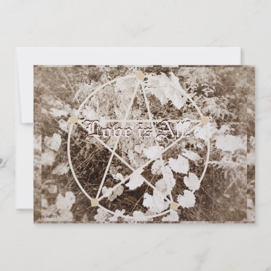 Invitation Sepia Grapevine Mariage/Handfasting Pentacle Suite (Dos)