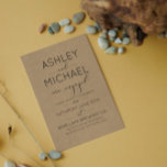 Invitation Sepia Kraft Typographie Engagement Partie Invitati<br><div class="desc">Cette Rustic Chic Sepia Kraft Calligraphy Typographie Engagement Party Invitation présente un script de calligraphie noir et moderne tout casquette sans serif conception d'invitation de police sur l'avant par rapport au papier imitation kraft. Le dos de la carte contient votre photo fiançailles avec un filtre sépia dessus, pour compléter le...</div>