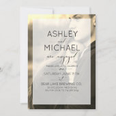 Invitation Sepia Kraft Typographie Fiançailles photo Invitati (Devant)