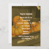 Invitation Sepia Wagon Orange Citrouille Automne (Devant)