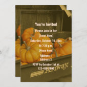 Invitation Sepia Wagon Orange Citrouille Automne (Devant / Derrière)