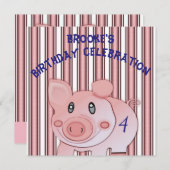 Invitation sept, 1 anniversaire de enfant (Devant / Derrière)