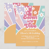 Invitation Sept est une ambiance rétro soleil arc-en-ciel mar (Devant / Derrière)