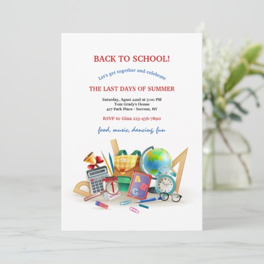 Invitation Septembre Retour à l'invitation à l'école (Debout devant)