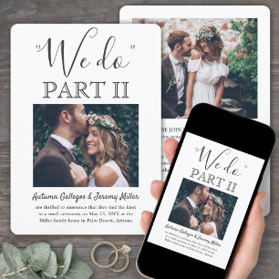 Invitation Sequel Mariage 2 Photo Simple Script We Do Part II