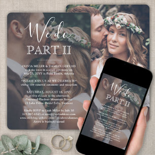 Invitation Sequel Mariage 2 Photo We Do Part II Texte blanc