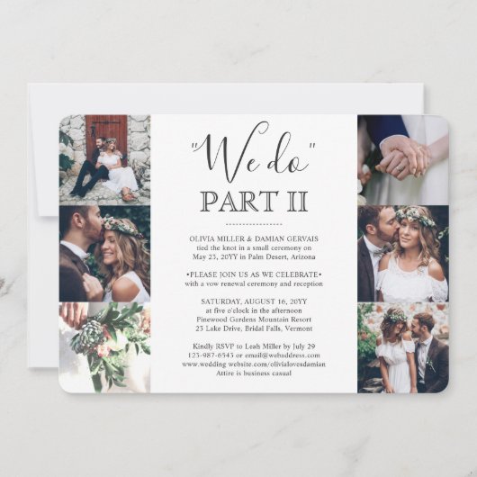 Invitation Sequel Mariage 7 Photo Collage We Do Part 2 (Devant)