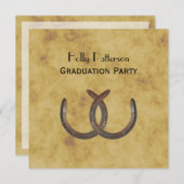 Invitation Séquelles rustiques Distressed BG SQ Graduation (Devant / Derrière)