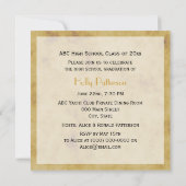 Invitation Séquelles rustiques Distressed BG SQ Graduation (Dos)