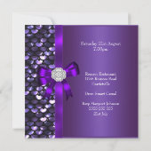 Invitation Séquence 40e anniversaire Violet Diamant Nœud (Dos)