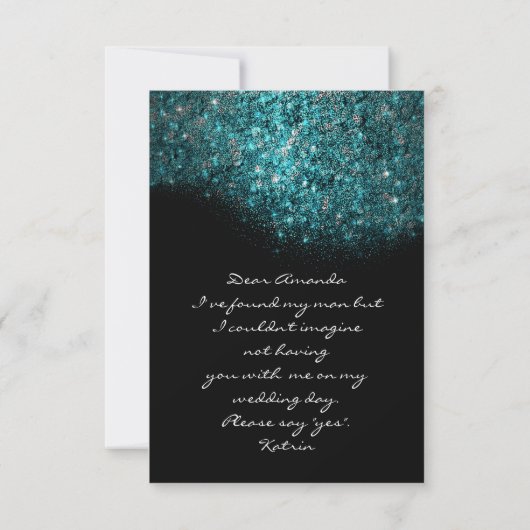 Invitation Séquence turquoise de Confetti Bleu Noir Blanc (Dos)