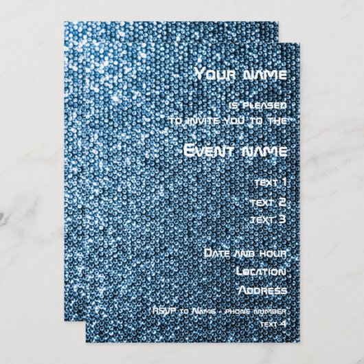 Invitation Séquences d'argent (Devant / Derrière)