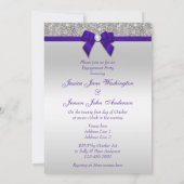 Invitation Séquences d'argent Fiançailles Profondeur Royal Pu (Dos)