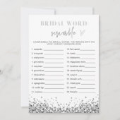 Invitation Séquences d'argent REGINA Fête des mariées Mot (Devant)