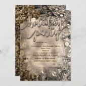 Invitation Séquences de fête Silver & Gold (Devant / Derrière)