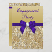 Invitation Séquences d'or de la partie d'engagement Royal pou (Devant / Derrière)