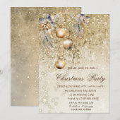Invitation Séquences d'or des boules de Noël Fête de Noël (Devant / Derrière)