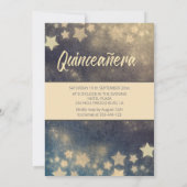 Invitation Séquences d'or étoiles lune Quinceañera Invitati (Dos)