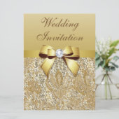 Invitation Séquences d'or Faux et Mariage de Bow (Debout devant)